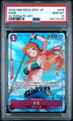 2022 ONE PIECE JPN OP01-ROMANCE DAWN ALTERNATE ART #016 NAMI PSA 10 - Image 1