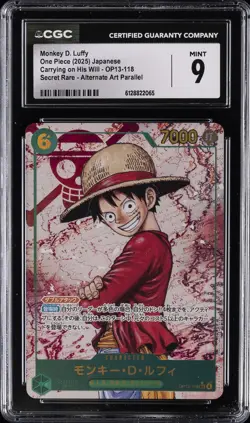 2025 ONE PIECE JAPANESE CARRYING ON HIS WILL SR ALT ART MONKEY D. LUFFY CGC 9 - Image 1