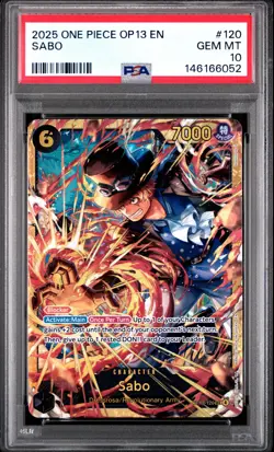 2025 ONE PIECE OP13-CARRYING ON HIS WILL #120 SABO PSA 10 - Image 1