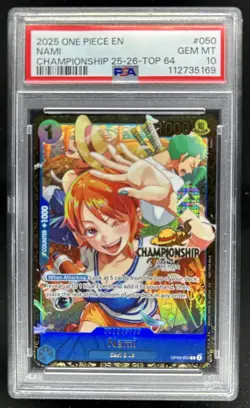 2025 One Piece EN Nami Championship 25-26 Top 64 #050 PSA 10 GEM MINT Gem Mint - Image 1