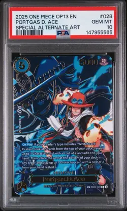 Bandai Namco Portgas D. Ace OP13 Carrying On His Will SP Alt Art Rare PSA 10 - Image 1