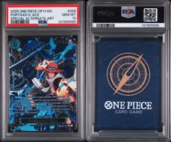 Bandai Namco Portgas D. Ace OP13 Carrying On His Will SP Alt Art Rare PSA 10 - Image 3