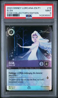 2023 DISNEY LORCANA EN P1-PROMO #19 ELSA - GLOVES OFF PSA 9 - Image 1