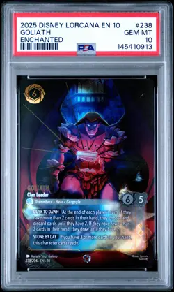 2025 DISNEY LORCANA WHISPERS IN THE WELL ENCHANTED GOLIATH - CLAN LEADER PSA 10 - Image 1