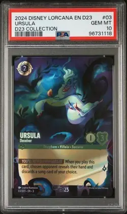 2024 DISNEY LORCANA EN D23-D23 EXPO PROMO #03 URSULA D23 COLLECTION PSA 10 - Image 1