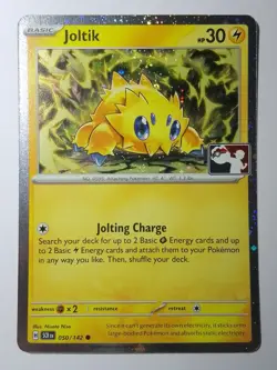Joltik 050 Cosmos Holo Play! Stamped Promo Pokemon card - Image 1