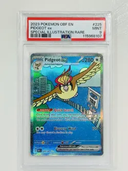 Pokemon Pidgeot EX 225/197 Special Illustration Rare Obsidian Flames PSA 9 - Image 1