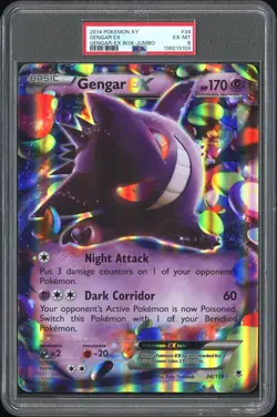 2014 POKEMON XY PHANTOM FORCES GENGAR-EX BOX-TAG #34 GENGAR EX PSA 6 - Image 1