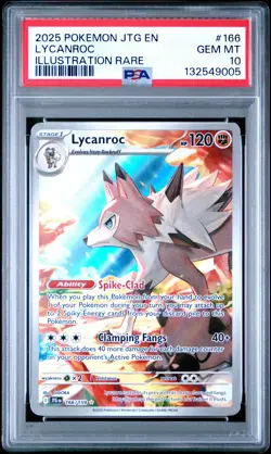 2025 POKEMON JTG EN-JOURNEY TOGETHER ILLUSTRATION RARE #166 LYCANROC PSA 10 - Image 1