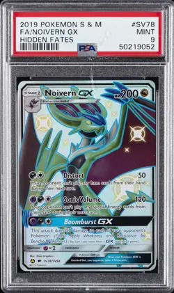 2019 POKEMON SUN & MOON HIDDEN FATES #SV78 FULL ART/NOIVERN GX PSA 9 - Image 1