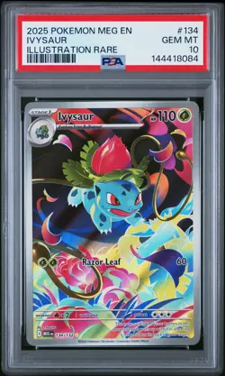 2025 POKEMON MEG EN-MEGA EVOLUTION ILLUSTRATION RARE #134 IVYSAUR PSA 10 - Image 1
