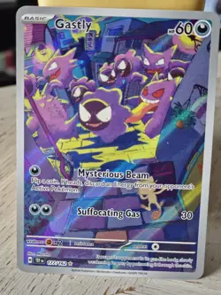 Pack Fresh Pokemon TCG Temporal Forces Gastly Illustration Rare 177/162 NM - Image 3