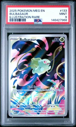 2025 POKEMON MEG EN-MEGA EVOLUTION ILLUSTRATION RARE #133 BULBASAUR PSA 9 - Image 1