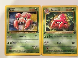 Parasect #41/64 Paras #59/64 - 1999 Pokemon Jungle - 1st Edition - Image 1