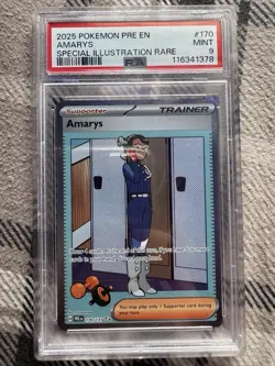 Pokemon TCG Amarys Prismatic Evolutions Full Art Trainer Card Psa 9 - Image 1