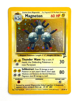 Pokemon TCG Magneton 9/130 Holo Rare Base Set 2 WOTC Era - Image 1