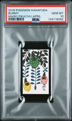 2016 POKEMON HANAFUDA MARIO PIKACHU APRIL BURMY PSA 10 - Image 1