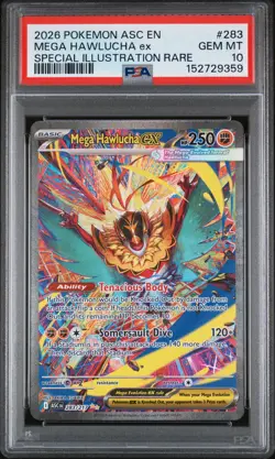 2026 POKEMON ASC EN-ASCENDED HEROES #283 MEGA HAWLUCHA EX PSA 10 - Image 1