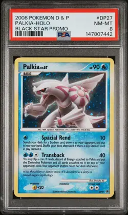 2008 POKEMON DIAMOND & PEARL BLACK STAR PROMO #DP27 PALKIA-HOLO PSA 8 - Image 1