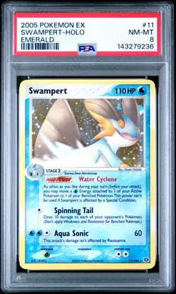 2005 POKEMON EX EMERALD #11 SWAMPERT-HOLO PSA 8 - Image 1