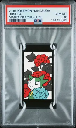 2016 POKEMON HANAFUDA MARIO PIKACHU JUNE ROSELIA PSA 10 - Image 1