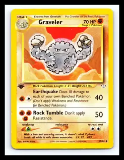 💥 GRAVELER 1ST EDITION Pokemon TCG 2001 Neo Revelation Set Non HOLO # 30/64 - Image 1
