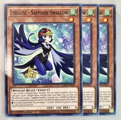 Yugioh! 3x Lyrilusc - Sapphire Swallow LED8-EN043 Common - 1st ed NM - Image 1