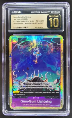 2025 ONE PIECE GUM-GUM LIGHTNING ALT ART OP09-077 CGC 10 PRISTINE RC7 - Image 1