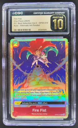 2024 ONE PIECE FIRE FIST RARE ALT ART OP05-019 CGC 10 PRISTINE RC7 - Image 1