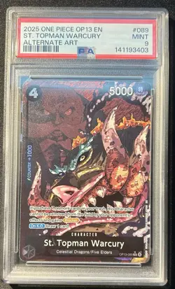 St. Topman Warcury OP13-089 - One Piece Carrying On His Will Alt Art - PSA 9 - Image 1