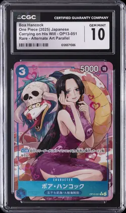 2025 ONE PIECE CARRYING ON HIS WILL ALTERNATE ART #OP13-051 BOA HANCOCK CGC 10 - Image 1