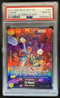 2024 One Piece 500 Years in the Future O-Nami Special Alt Art #OP06-101 PSA 10 - Image 1