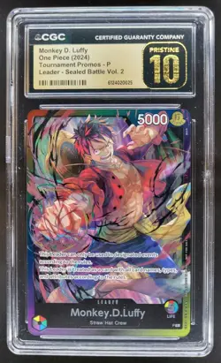 2024 ONE PIECE MONKEY D. LUFFY LEADER PROMO SEALED BATTLE CGC 10 PRISTINE RC7 - Image 1