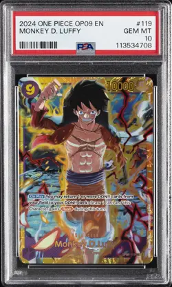 2024 ONE PIECE OP09-EMPERORS IN THE NEW WORLD #119 MONKEY D. LUFFY PSA 10 - Image 1