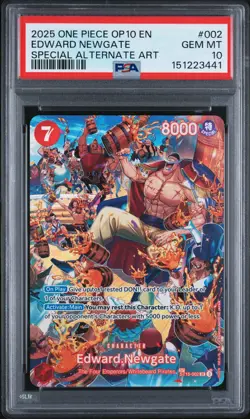 2025 ONE PIECE OP10-ROYAL BLOOD SPECIAL ALTERNATE ART #002 EDWARD NEWGATE PSA 10 - Image 1