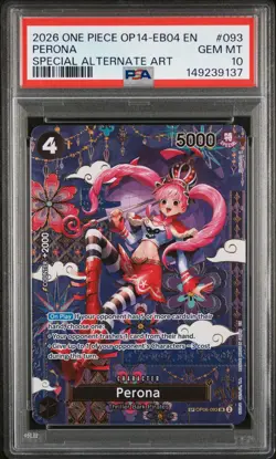2026 ONE PIECE THE AZURE SEA'S SEVEN SPECIAL ALT ART #093 PERONA PSA 10 - Image 1
