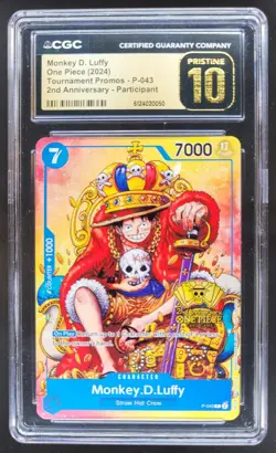 2024 ONE PIECE MONKEY D. LUFFY 2ND ANNIV PROMO P-043 CGC 10 PRISTINE RC7 - Image 1
