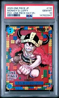 2025 ONE PIECE JAPANESE PREMIUM COLLECTION OP DAY'25 #110 MONKEY D. LUFFY PSA 10 - Image 1