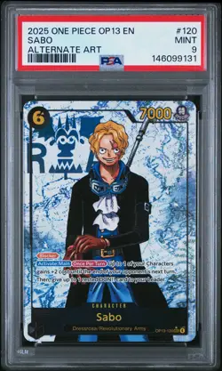 2025 ONE PIECE OP13-CARRYING ON HIS WILL ALTERNATE ART #120 SABO PSA 9 - Image 1