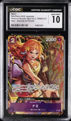 2025 ONE PIECE PREMIUM BOOSTER: BEST VOL.2 RARE-ALTERNATE ART NAMI CGC 10 - Image 1