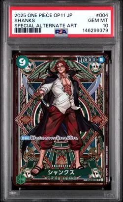 2025 ONE PIECE JPN OP11-A FIST OF DIVINE SPEED #004 SHANKS PSA 10 - Image 1