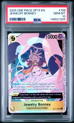 2025 ONE PIECE OP13-CARRYING ON HIS WILL #108 JEWELRY BONNEY PSA 10 - Image 1