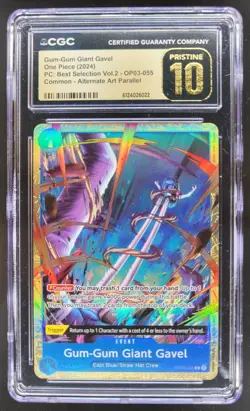 2024 ONE PIECE GUM-GUM GIANT GAVEL ALT ART OP03-055 CGC 10 PRISTINE RC7 - Image 1