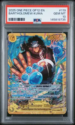 2025 ONE PIECE OP12-LEGACY OF THE MASTER #119 BARTHOLOMEW KUMA PSA 10 - Image 1