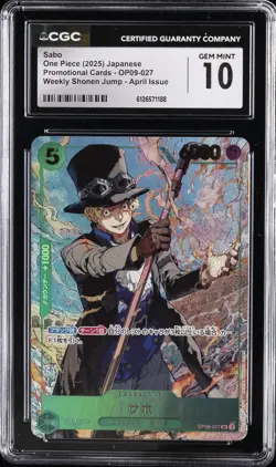 2025 ONE PIECE WEEKLY SHONEN JUMP APRIL ISSUE #OP09-027 SABO CGC 10 GEM MINT - Image 1