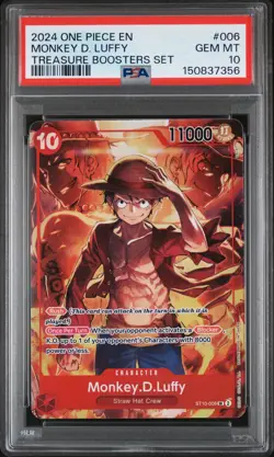 2024 ONE PIECE PROMOS TREASURE BOOSTERS SET #006 MONKEY D. LUFFY PSA 10 - Image 1