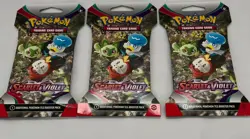 Lot of 3 New Pokemon Scarlet Violet Paldea Evolved Sleeved Booster Pack SEALED - Image 1