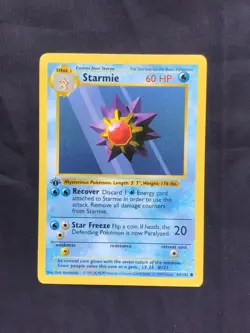 Pokemon Cards: Base Set 1st Edition Common: Starmie 64/102 - Image 1