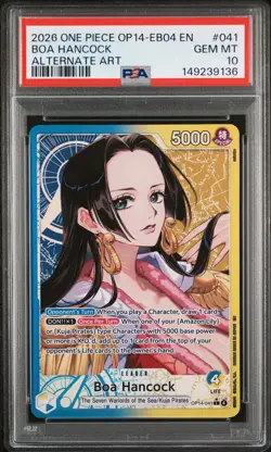 2026 ONE PIECE OP14-EB04-THE AZURE SEA'S SEVEN ALTERNATE ART BOA HANCOCK PSA 10 - Image 1