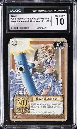2002 ONE PIECE JAPANESE RENAISSANCE OF KINGDOM #RK-C09 NAMI CGC 10 GEM MINT - Image 1